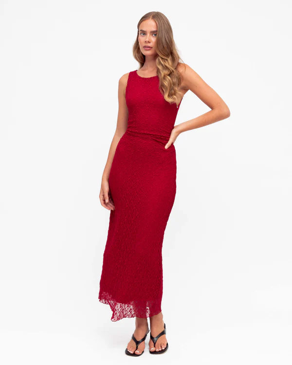 WOVEN BODYCON MIDI DRESS