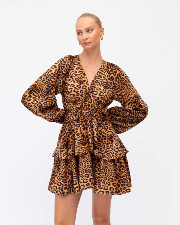 GINA LEOPARD MINI DRESS